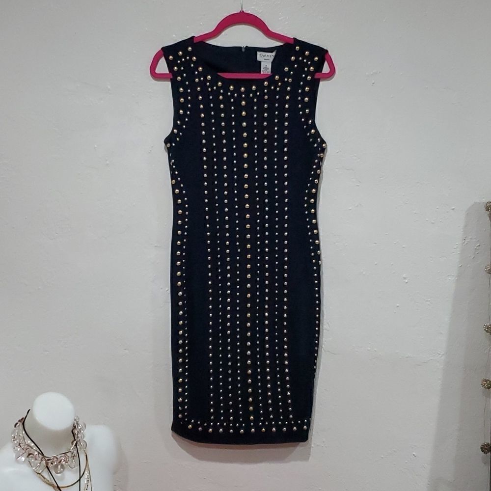 Carmen Marc Valvo Studded Dress